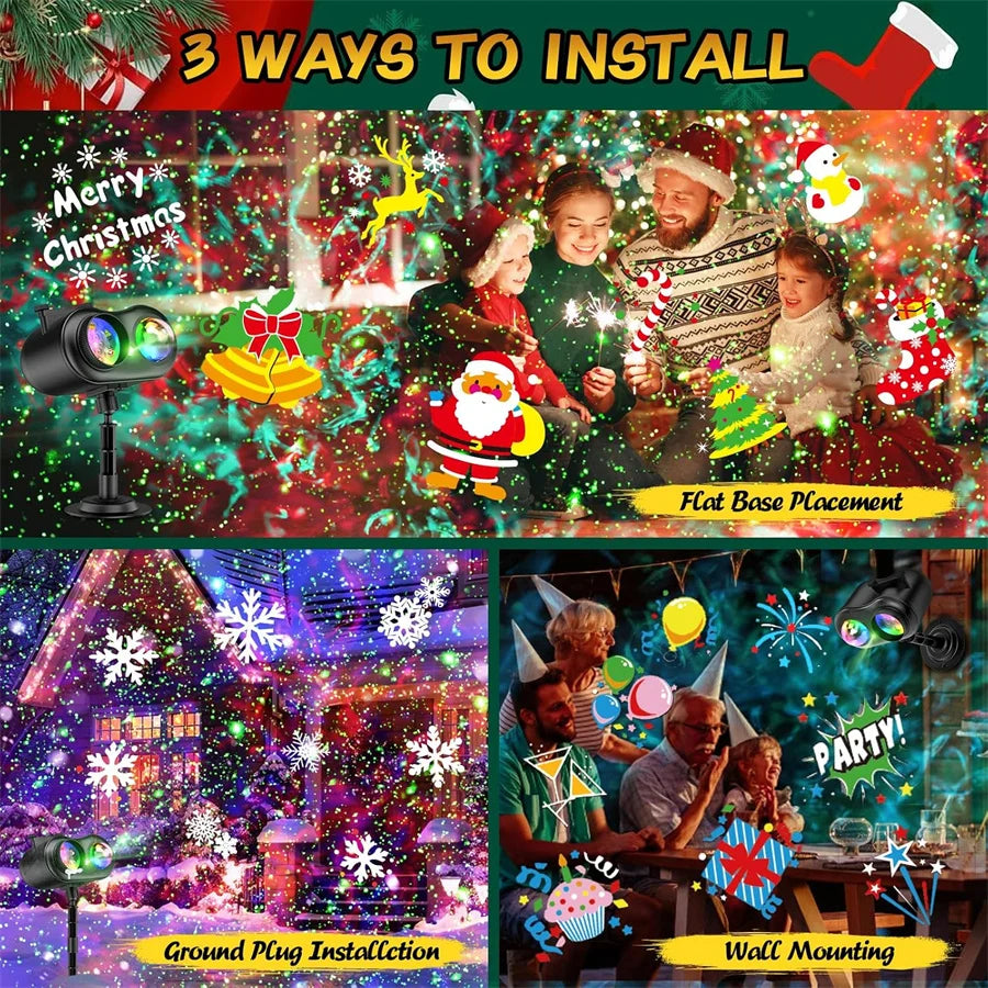 Laser Projector | 80 Pattern Scenes | Outdoor Rated | Christmas Yard Decor