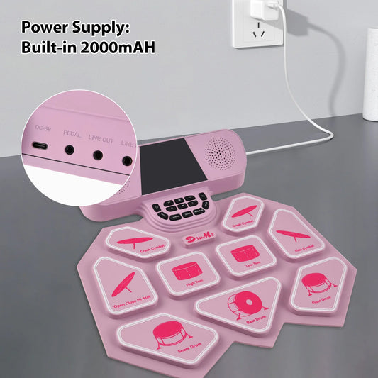 Electronic Drum Set With Dual Speakers And Bluetooth MIDI