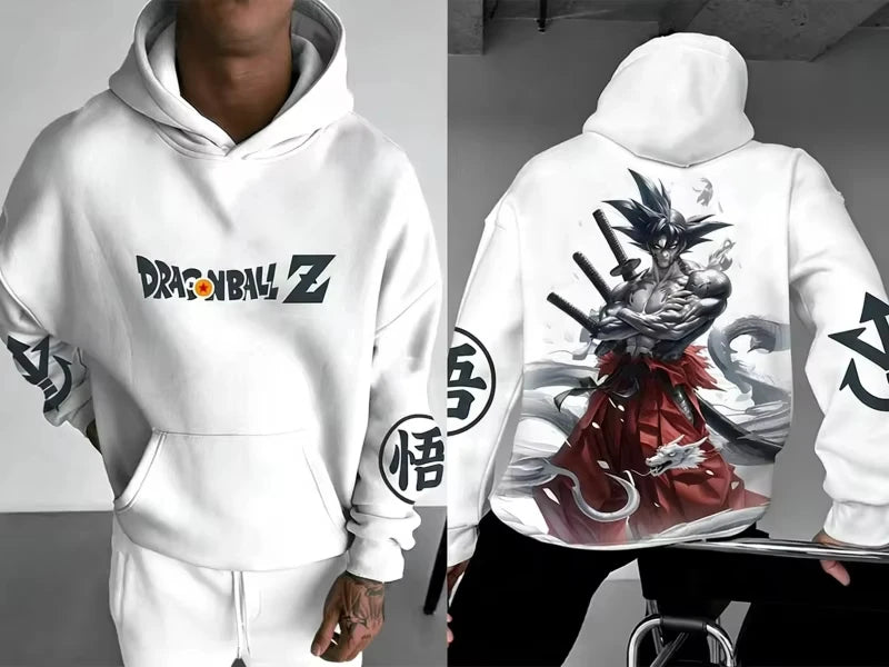 Dragon Ball Hoodie | Pure Cotton | Vintage Sketch Art | Unisex Loose Fit