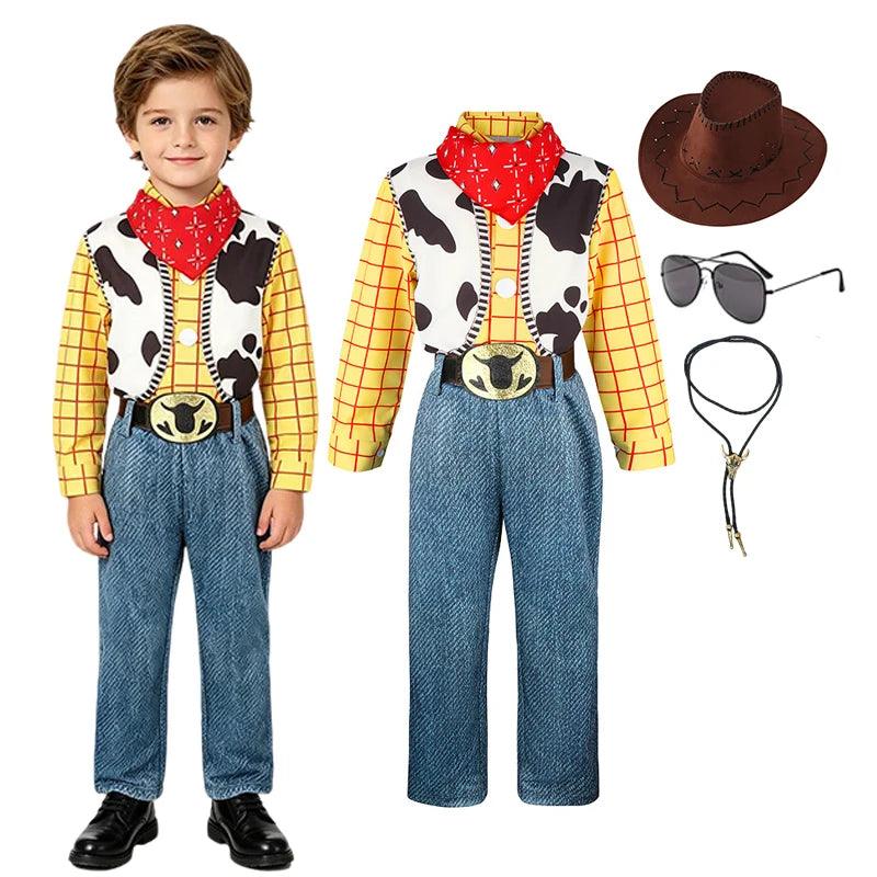 Boys Cowboy Costume | Yellow Plaid Shirt | Toylandeu™