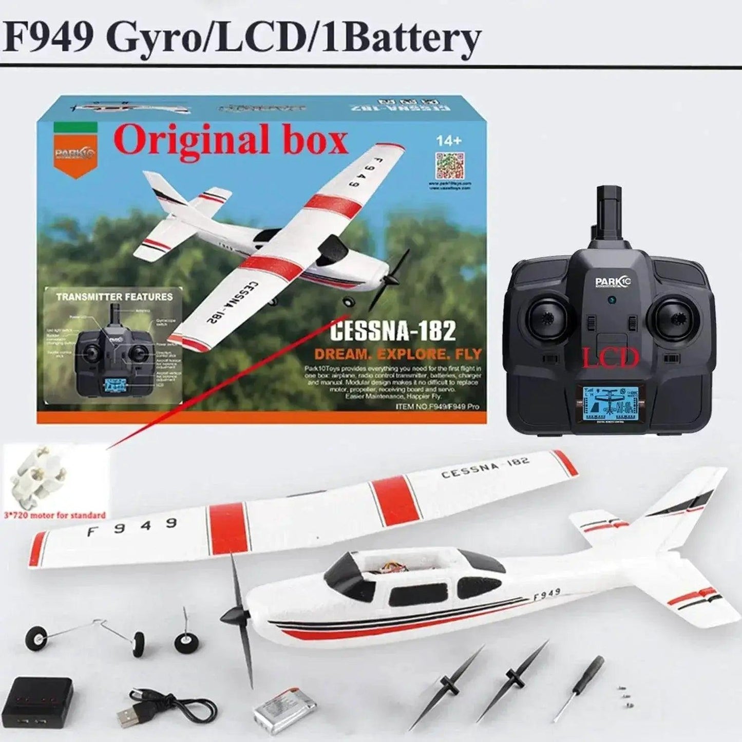WLtoys 2.4G F949 LCD Version RC Airplane Cessna 182 RTF - ToylandEU