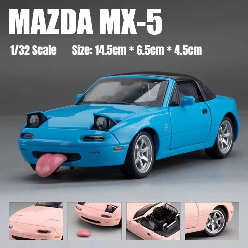 Diecast Model Car | 1/32 Scale | Sound And Light | Mazda Mx5 Model