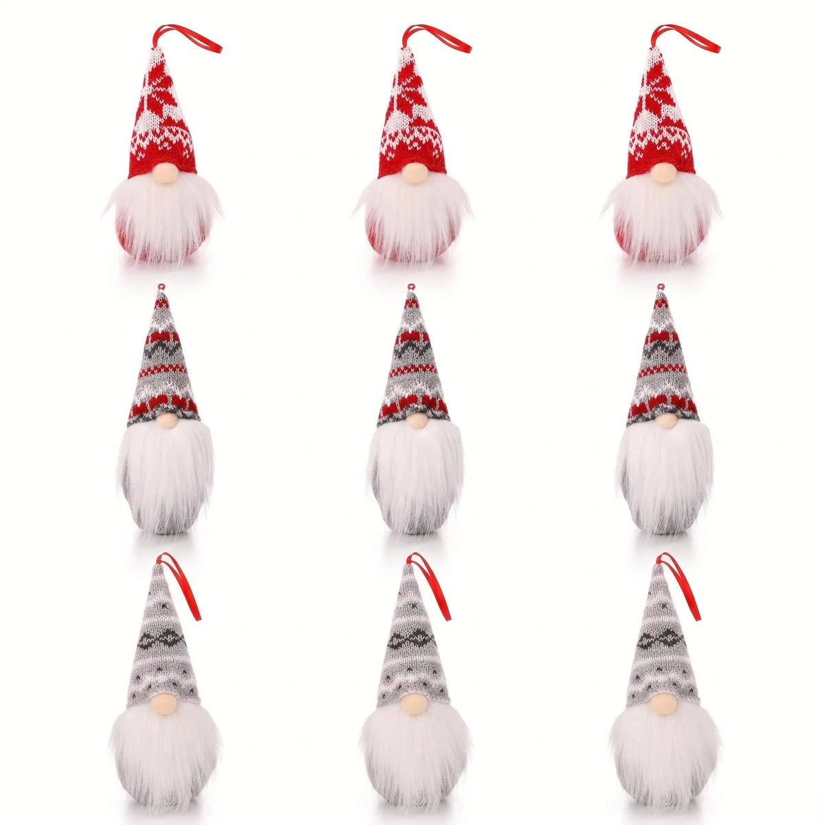 Christmas Plush Gnomes | 3 6 9 Piece Set | Wall Hanging Decor