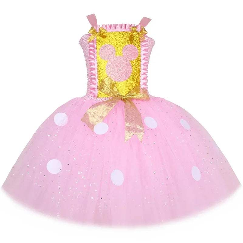 Girls Princess Dress | Pink Polka Dot Tulle | Toylandeu™