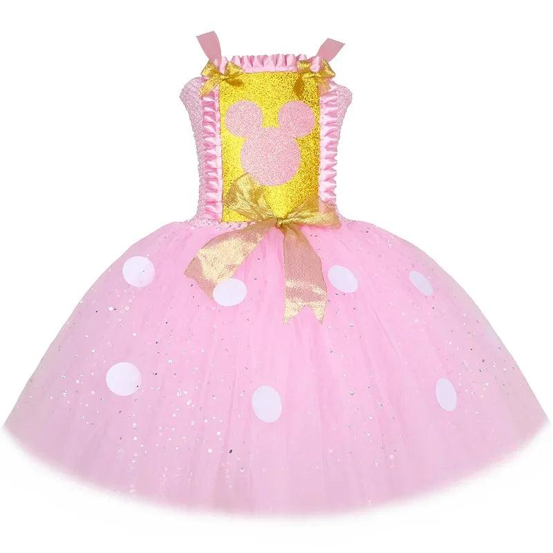 Girls Princess Dress | Pink Polka Dot Tulle | Toylandeu™
