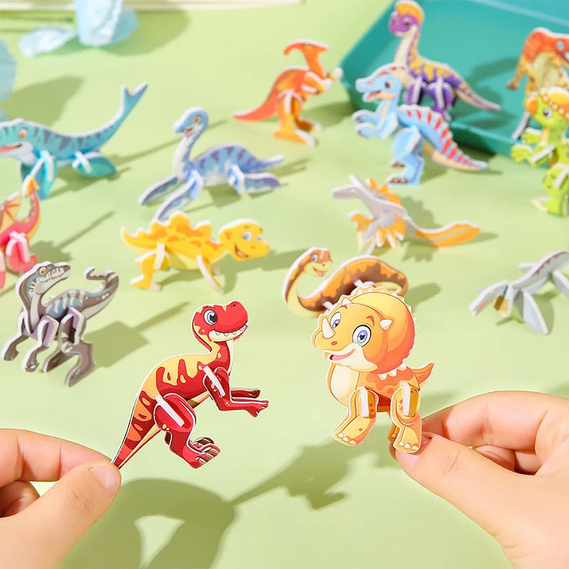 3D Mini Dinosaur Paper Puzzle | 30 Pieces | Slide Puzzle | Educational Gift
