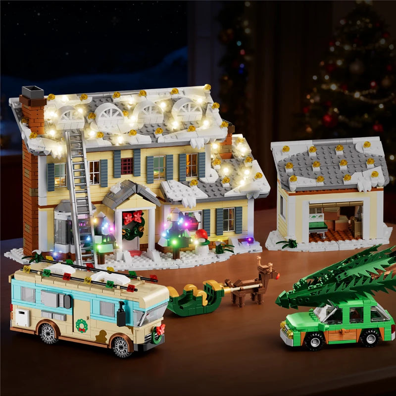 Building Block Set | 1958 Pieces | Lego Compatible | Christmas Vacation House