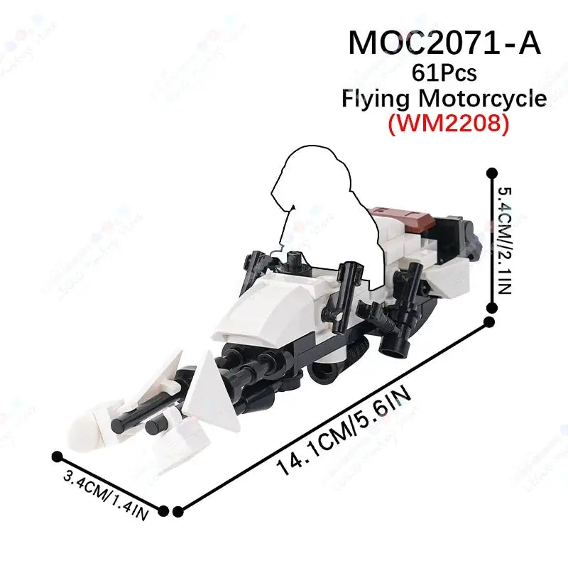 MOC2071 Interstellar Series Scout Flying Bike MOC Building Blocks Sci-Fi Movie Soldiers Air Vehicle Model Assembly Toys For Kids - ToylandEU