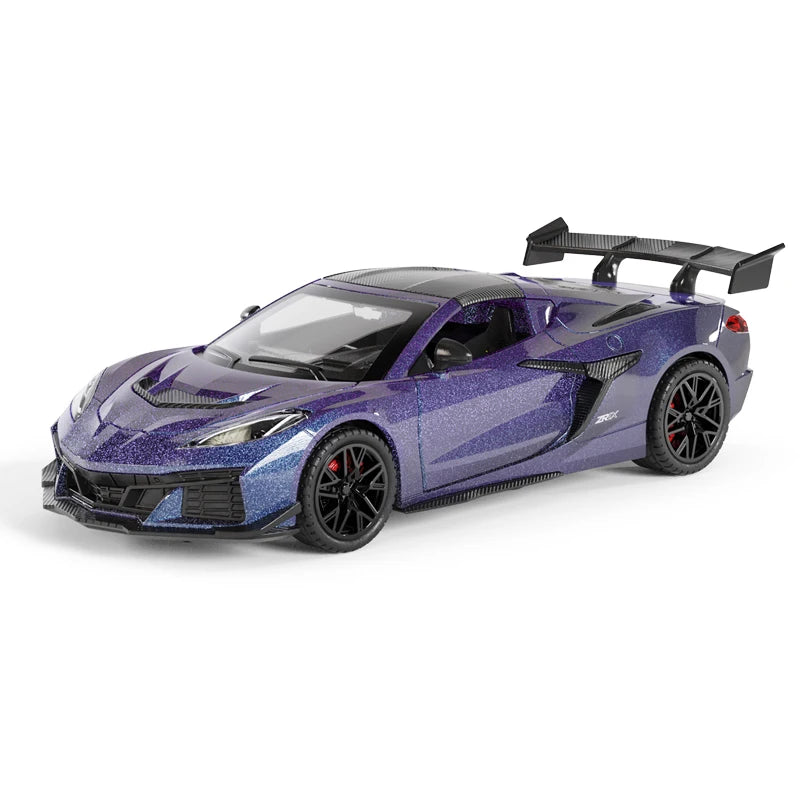 1:32 Diecast Corvette | Pull Back Action | Sound And Light | Miniature Model