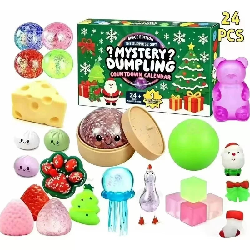 Dumpling Squishy Advent Calendar 2026 | 24 Random Toys | Stress Relief Fidget
