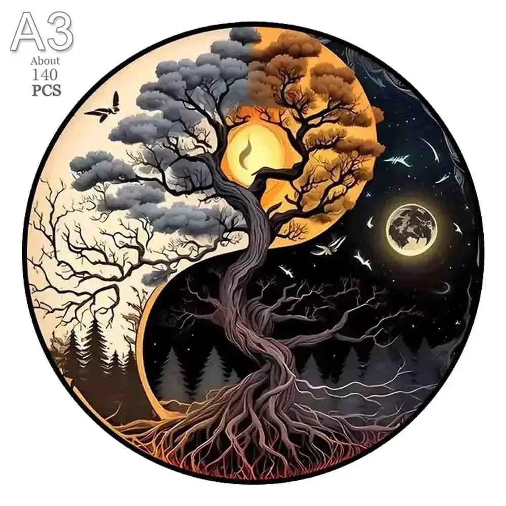 Wooden Puzzle Animal Round Educational Jigsaw For Kids And Adults - ToylandEU