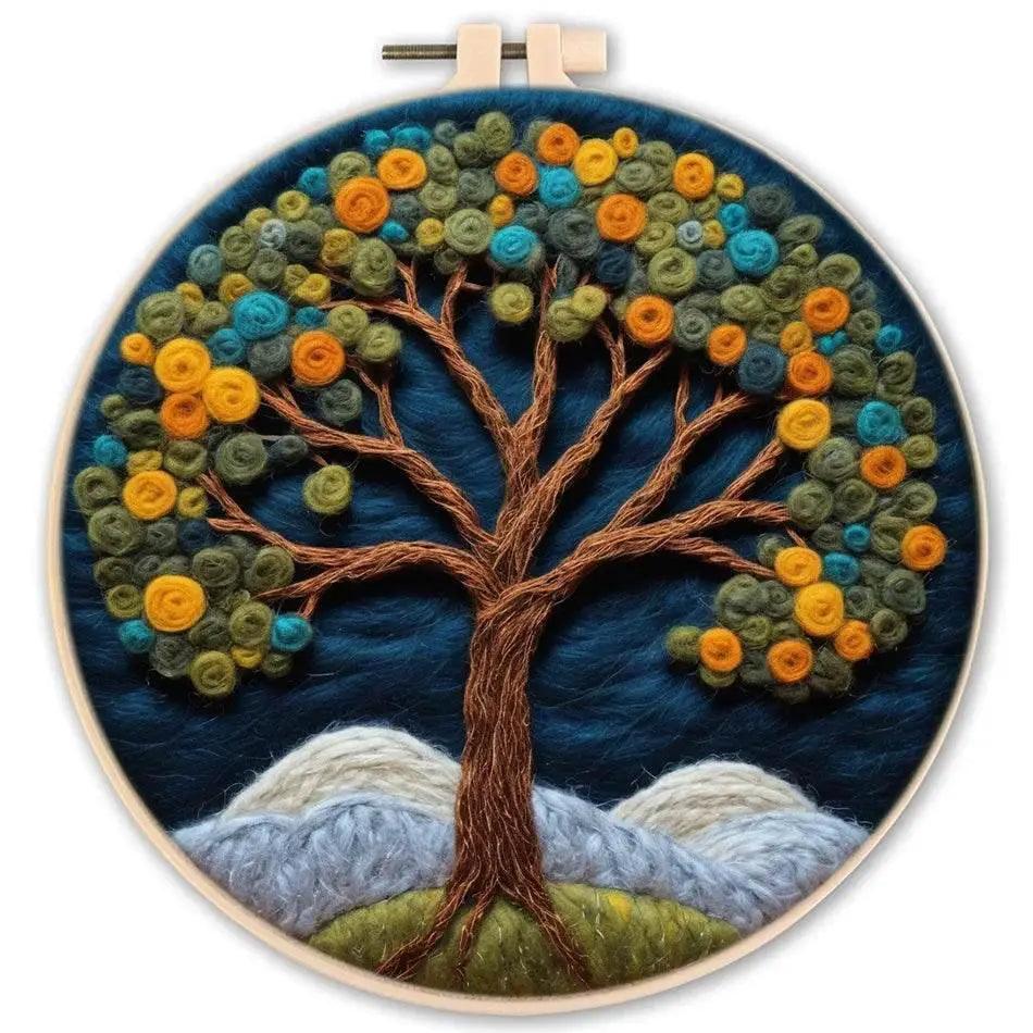 GATYZTORY 20x20cm Frame Wool Painting Kit Needle Felt Landscape Picture Craft Painting Gift For Mom - ToylandEU