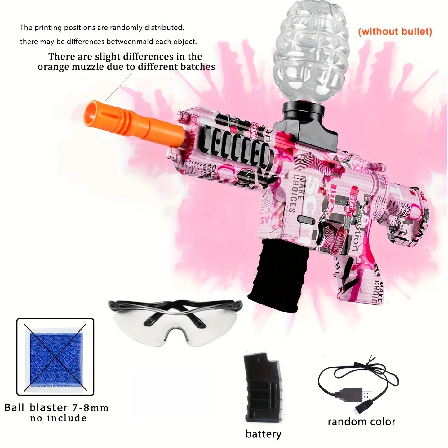 Blaster Toy Gun | M416 Style | Includes Glasses | 7-8mm Beads