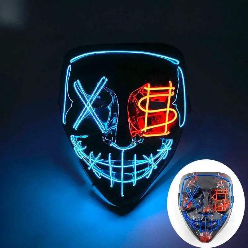 Luminous Face Mask LED Purge Glow Neon Light Up Cosplay - ToylandEU
