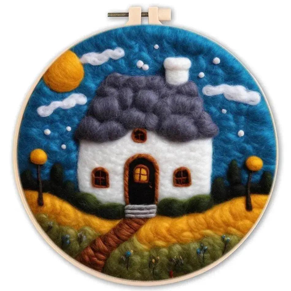 Needle Felting Kit For Beginner Wool Painting Kit DIY Felt Wool Needle Felt Set Tool Landscape Gift Picture For Home Decors - ToylandEU