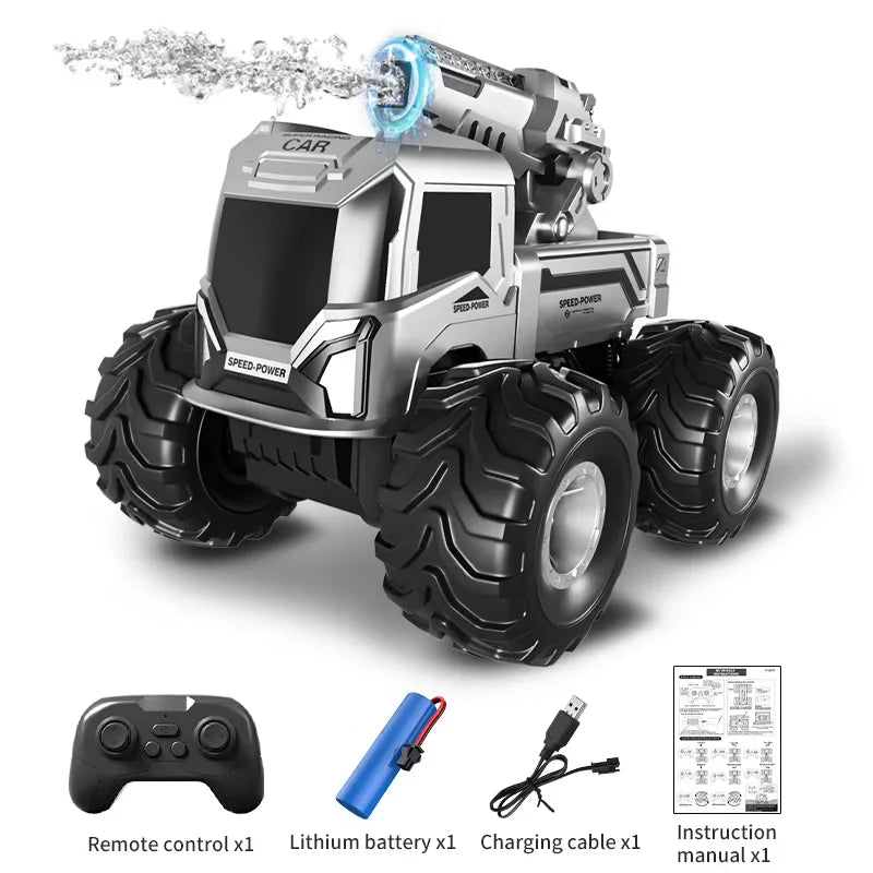 RC Car | 2.4GHz Remote | Amphibious 4WD All Terrain | Water Cannon Battle