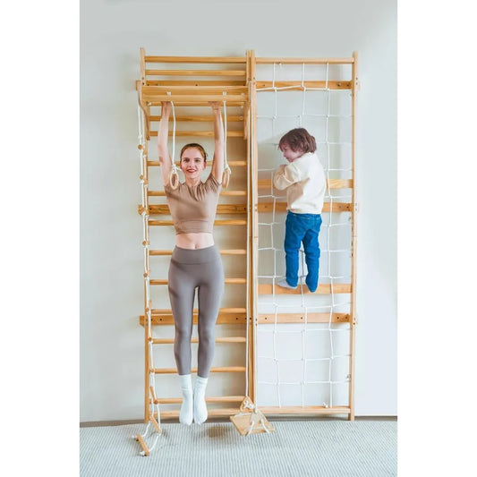 5-In-1 Swedish Ladder Wall Gym Indoor Jungle Gym For Kids