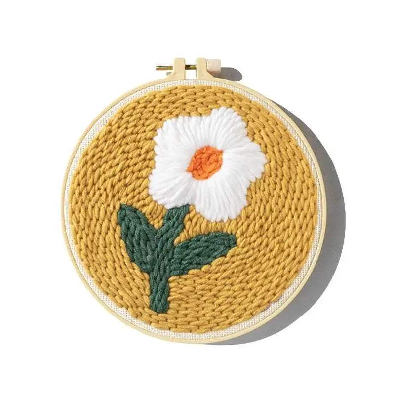 Adorable Flower and Fruit Punch Needle Embroidery Kit for Beginners - Perfect for Home Decoration - ToylandEU