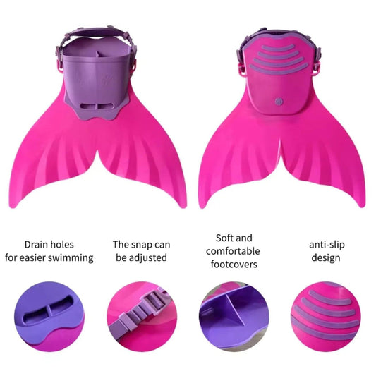 Kids Mermaid Fin Monofin | Silicone Fins | Two Types Included | Pink