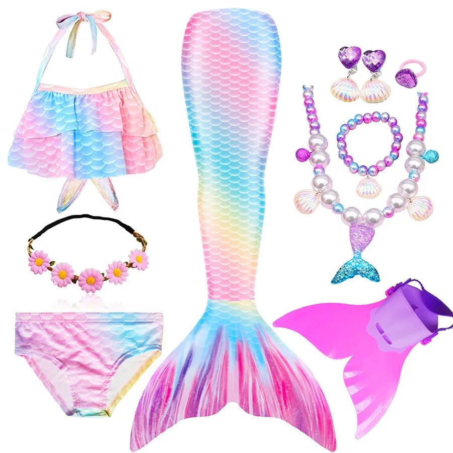 Girls Mermaid Tail Costume | Swimmable Mermaid Tail | Polyester Elastane | Sizes