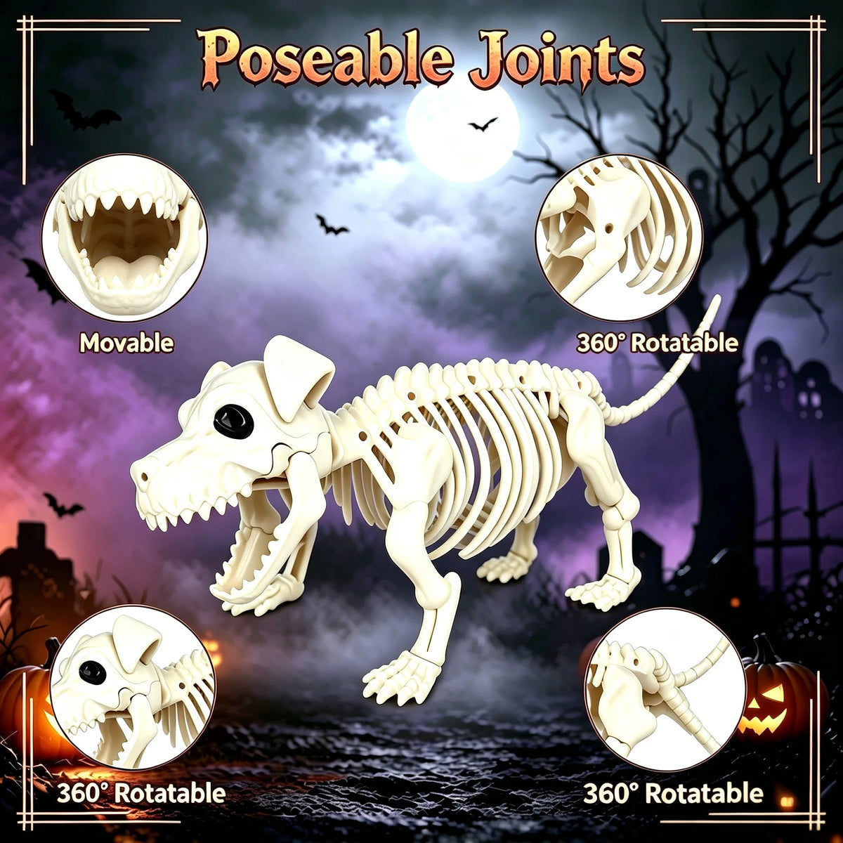 Halloween Skeleton Set | 36 Inch Posable Figure | Cowboy Theme | Yard Decor