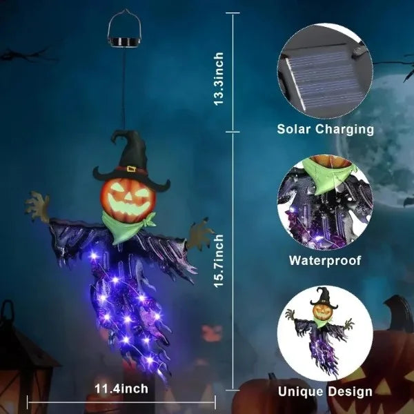 Solar Powered Pumpkin | Glowing Eyes | Halloween Outdoor Decor