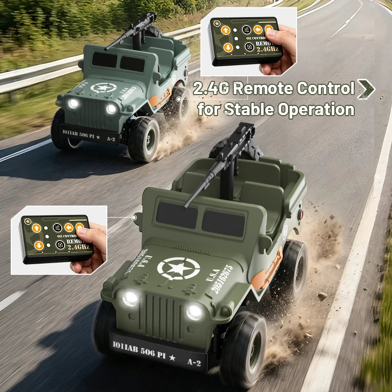 RC Crawler Jeep | 1/64 Scale 4WD | 2.4G Remote Control | Off Road Crawler