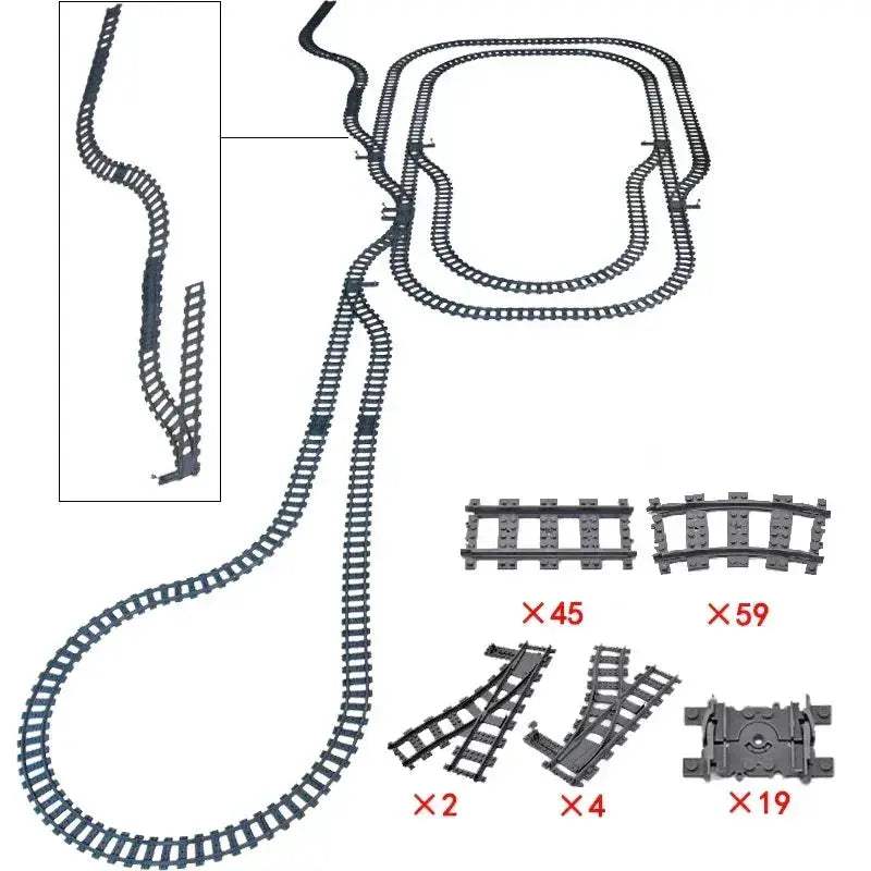 City Train Tracks Building Blocks Kit For Kids DIY Creativity - ToylandEU