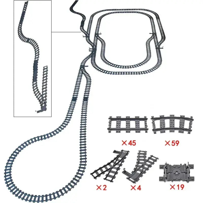 City Train Tracks Building Blocks Kit For Kids DIY Creativity - ToylandEU
