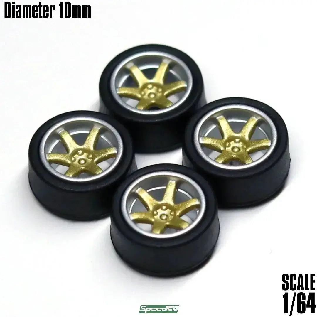 1/64 ABS Wheels With Rubber Tires For Model Cars Racing - ToylandEU