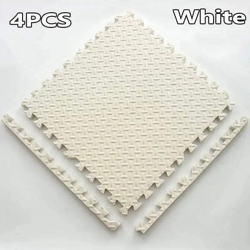16-Piece 30x30cm EVA Leaf Grain Floor Mats for Sports Gym Protection Non-Slip Yoga Fitness Splicing Rugs Thickened Shock Absorption Workout Flooring - ToylandEU