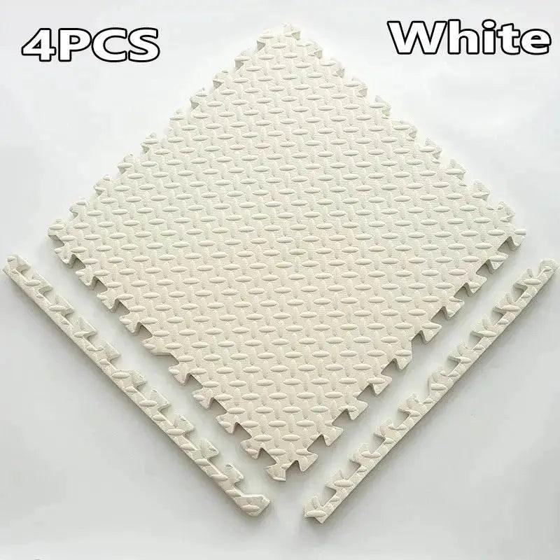 16-Piece 30x30cm EVA Leaf Grain Floor Mats for Sports Gym Protection Non-Slip Yoga Fitness Splicing Rugs Thickened Shock Absorption Workout Flooring - ToylandEU