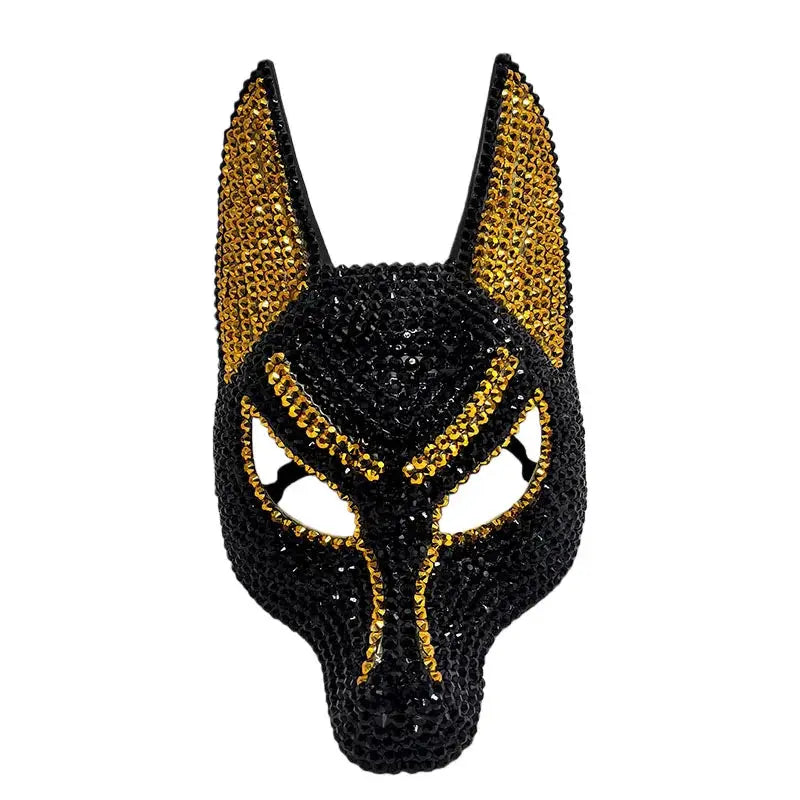 Wolf Head Animal Mask Fashion DIY Handmade Full Rhinestone Mask Unique Party Theme Mask Suitable for Men and Women - ToylandEU