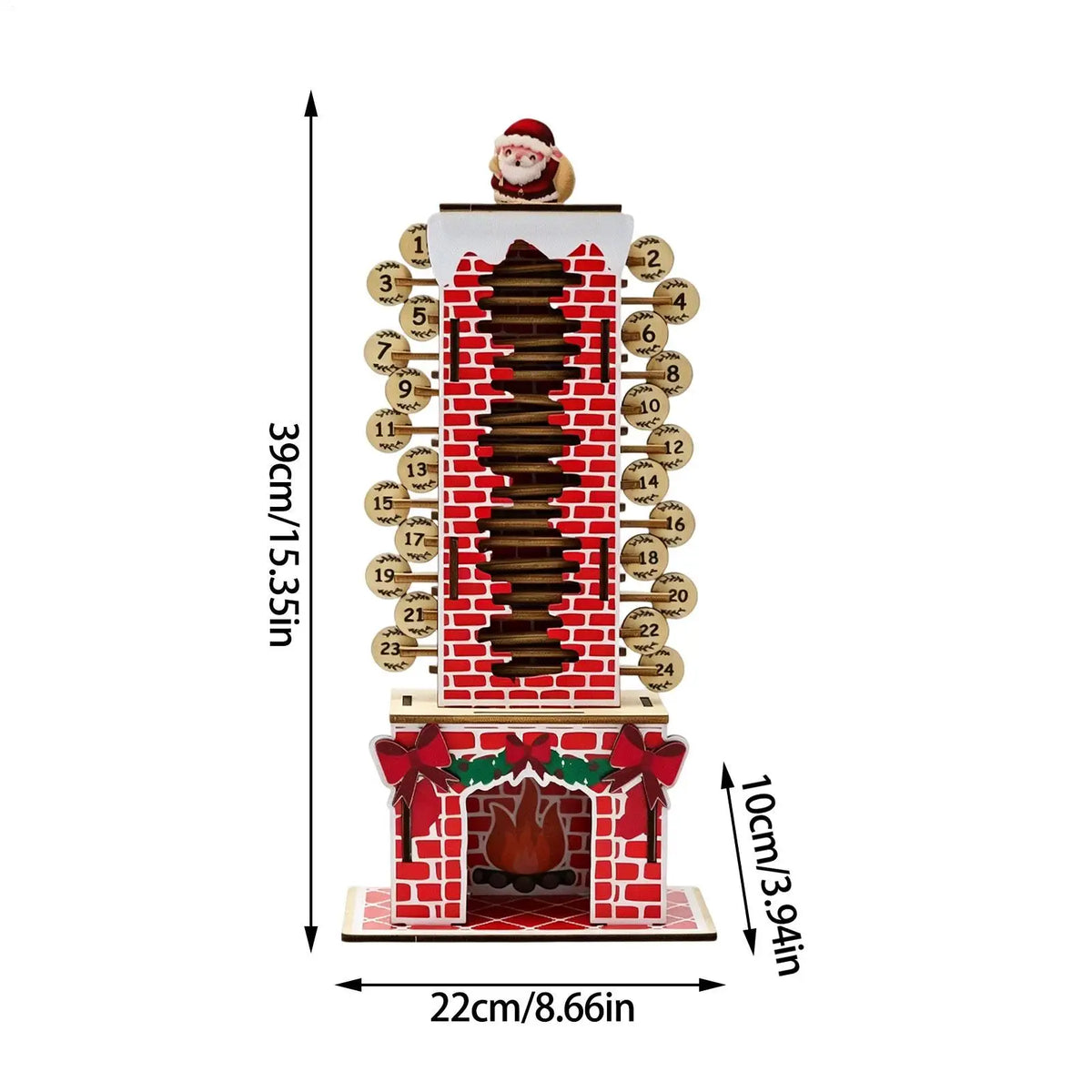 Advent Calendar | Wooden Santa Chimney | Moving Santa Daily Countdown | Reusable Christmas Decor