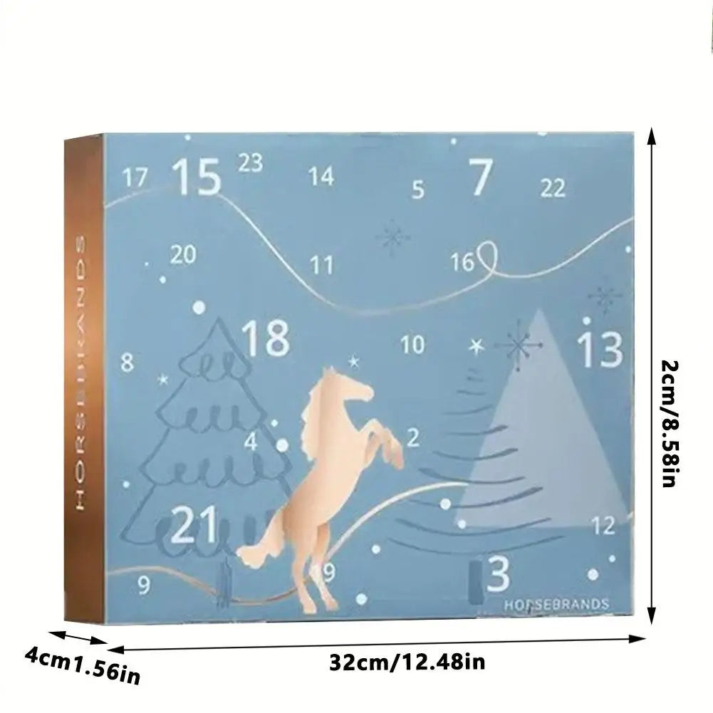 Advent Calendar | Horse Theme Paper Doors | 32 x 22 x 4 cm | Gift For Riders And Equestrian Lovers