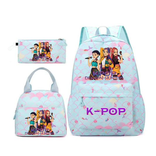 Kpop Demon Hunters Backpack | 32L Air Cushion | Three-Piece Set