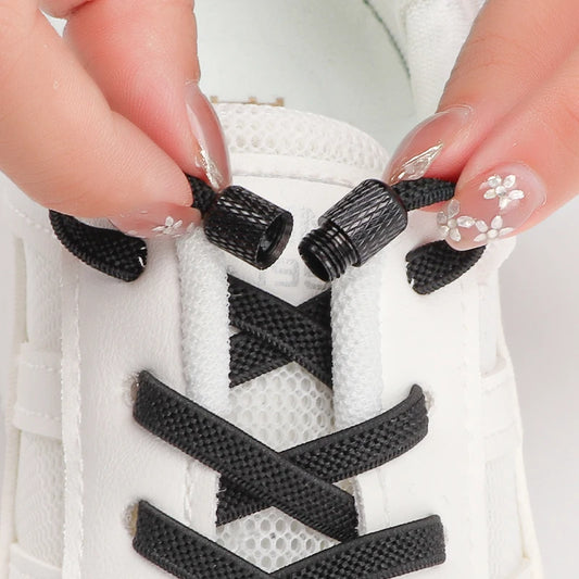 No Tie Elastic Shoelaces For Sneakers Flat Stretch Laces