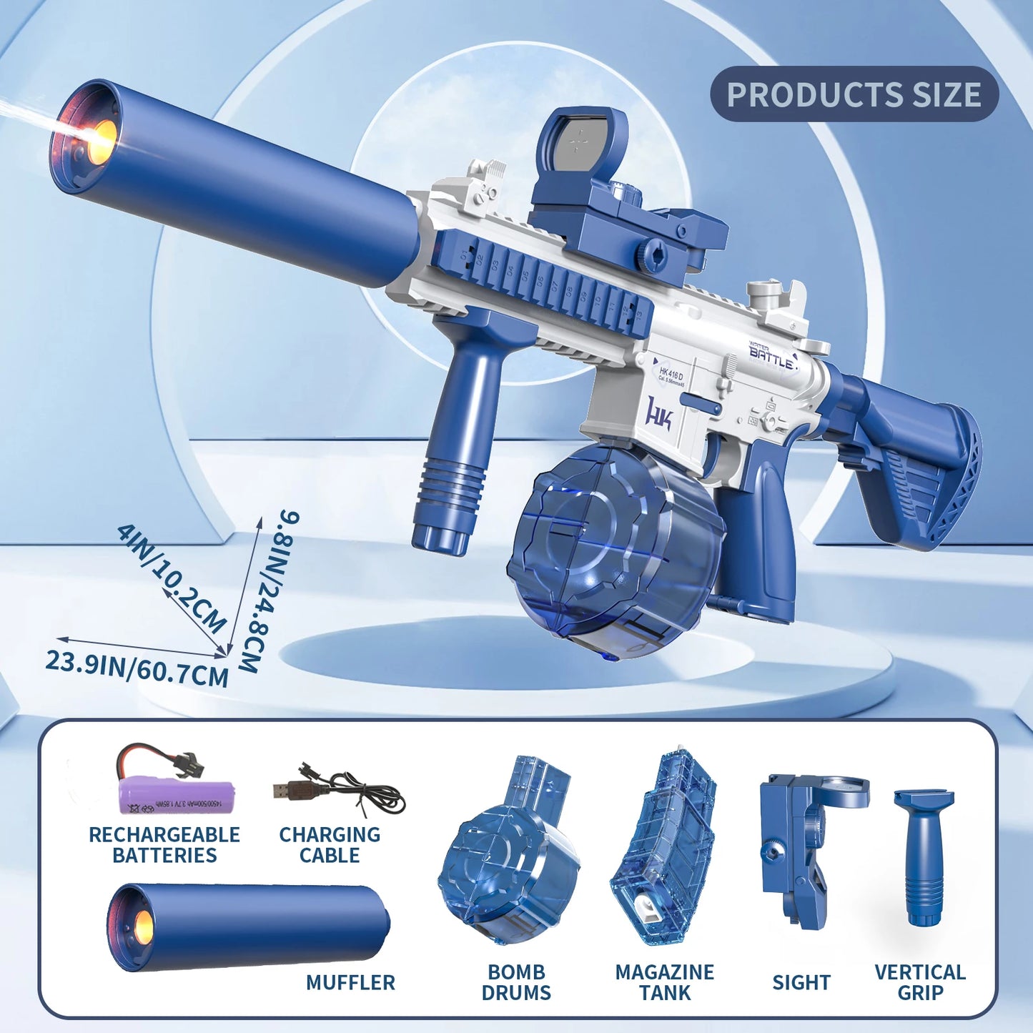 Electric Water Gun | Full Auto | LED Lighting | M416 Pistol