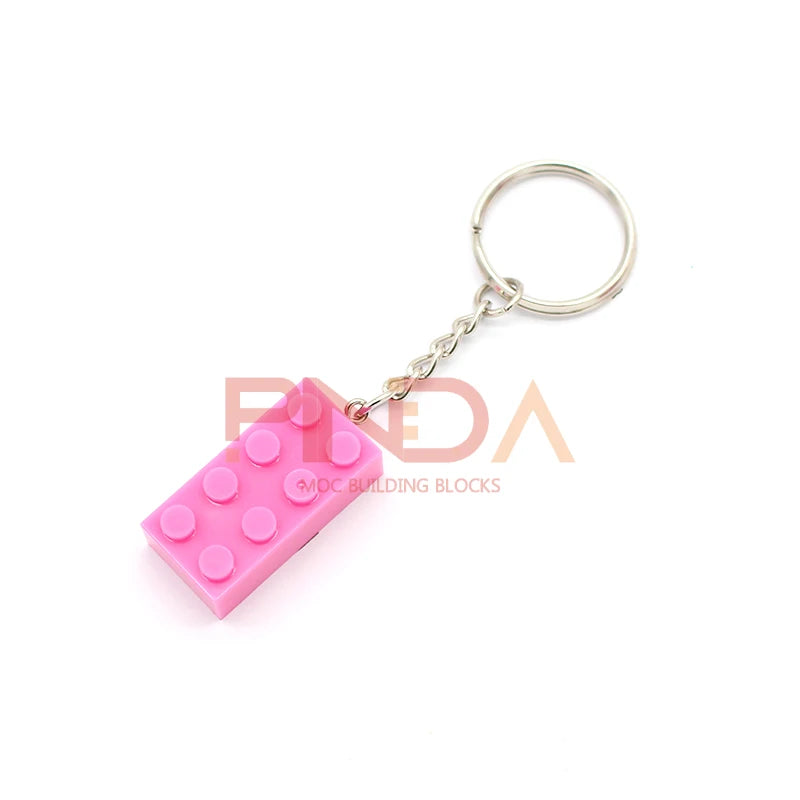 MOC Key Chain Bricks | 10 Pcs Pack | 2X4 Compatible Plates | Kids Craft Set