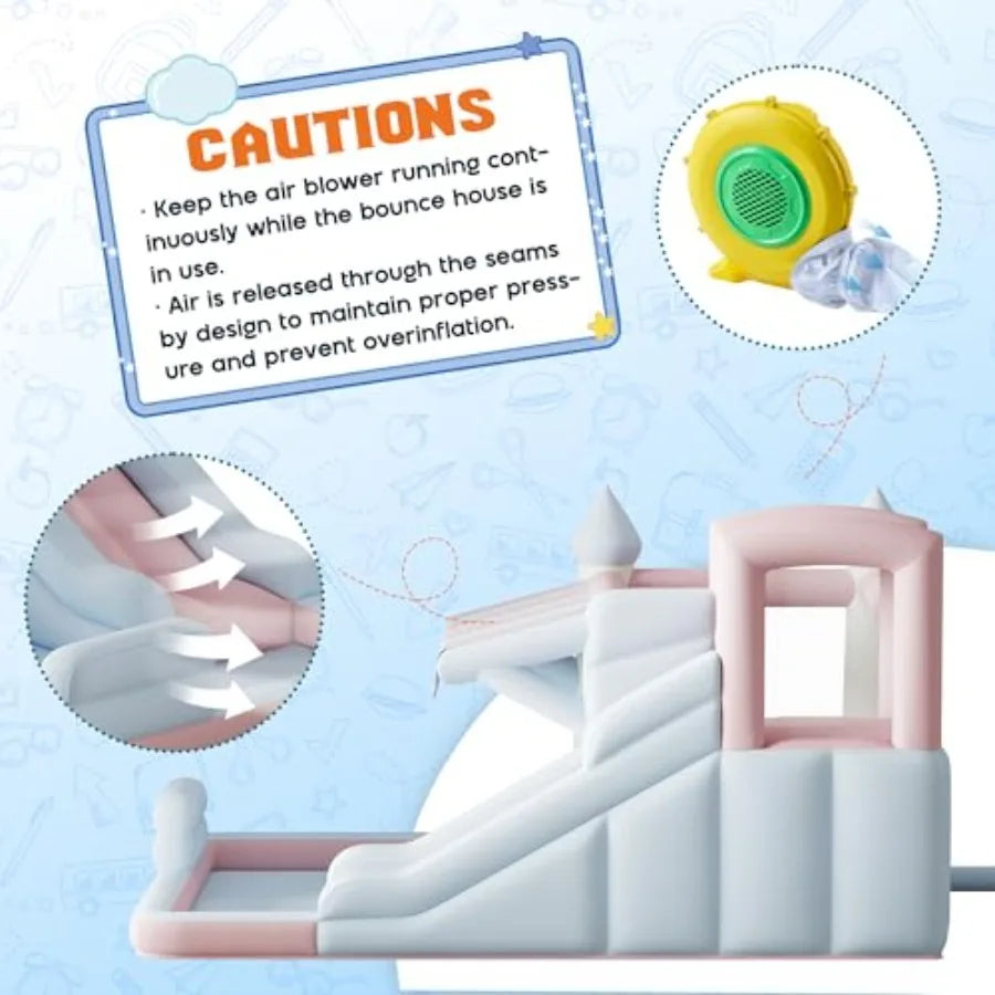 Inflatable Bounce House With Water Slide For Indoor Outdoor Fun