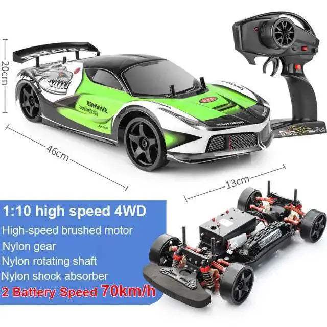 1:10 70km/H Remote Control Car 4WD High Speed Drift - ToylandEU