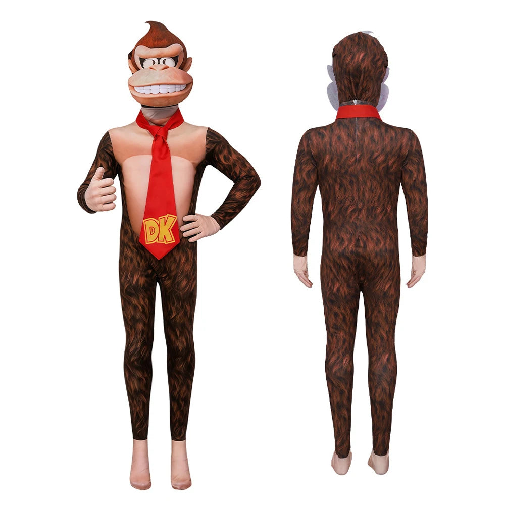 Donkey Kong Jumpsuit | Attached Hood | Unisex Fit | Adult Halloween Outfit