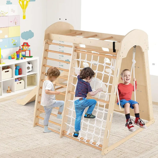 Montessori Beech Wood Indoor Playground Eight In One For Toddlers