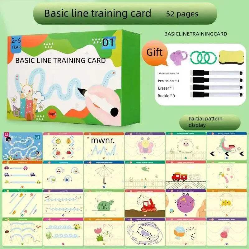 Montessori Magic Drawing Toy Set for Children Pen Control Training Color Shape Math Match Game Toddler Learning Educational Toys - ToylandEU