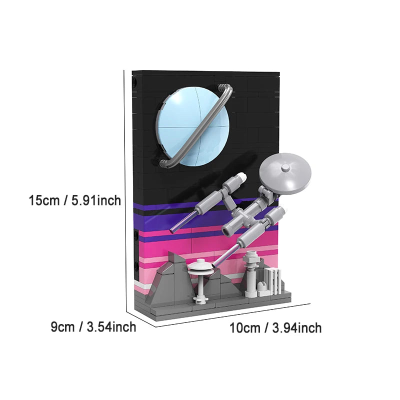 Building Blocks Set | 171 Pieces | Space Themed Diorama | Desktop Ornaments