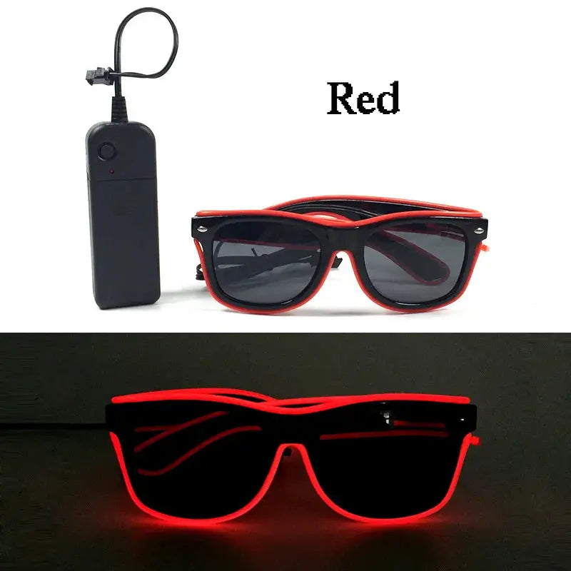 Fashion Luminous Decorative Glasses Neon Light Decoration LED Sunglasses For Nightclub DJ Dance Music Rave Costume Night - ToylandEU