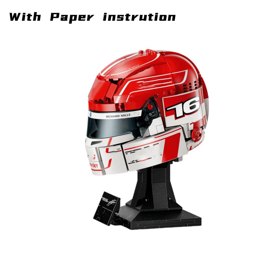 Building Bricks Helmet Model | 886 Pieces | Charles Leclerc Helmet | One Set