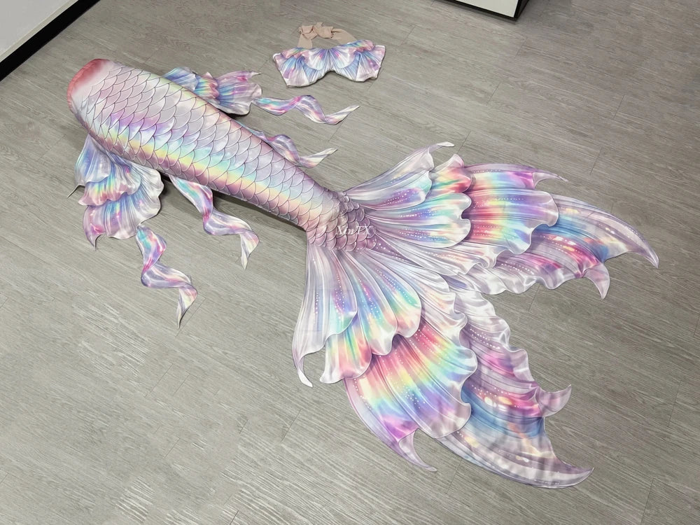Mermaid Tail Swimsuit Set | Polyester Elastane | Includes Bra Top And Tail