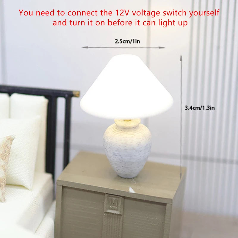 Miniature Desk Lamp | 1:20 Scale Model | Plastic Design | Single Unit Mini Toy