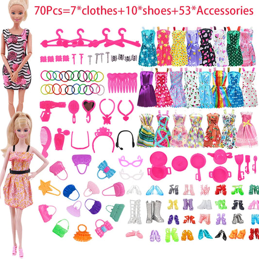 Complete 30cm Doll Accessories Set With Clothes Shoes Jewelry